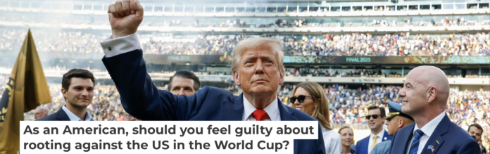 President Donald Trump appears at a FIFA Club World Cup 2025 match at New Jersey’s MetLife Stadium on July 13, 2025, with FIFA president Gianni Infantino standing to the right. Eva Marie Uzcategui/FIFA via Getty Images